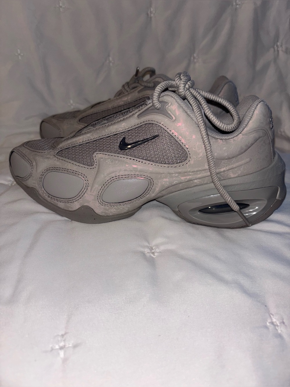 Nike Women's Gray Mesh & Leather Sneakers